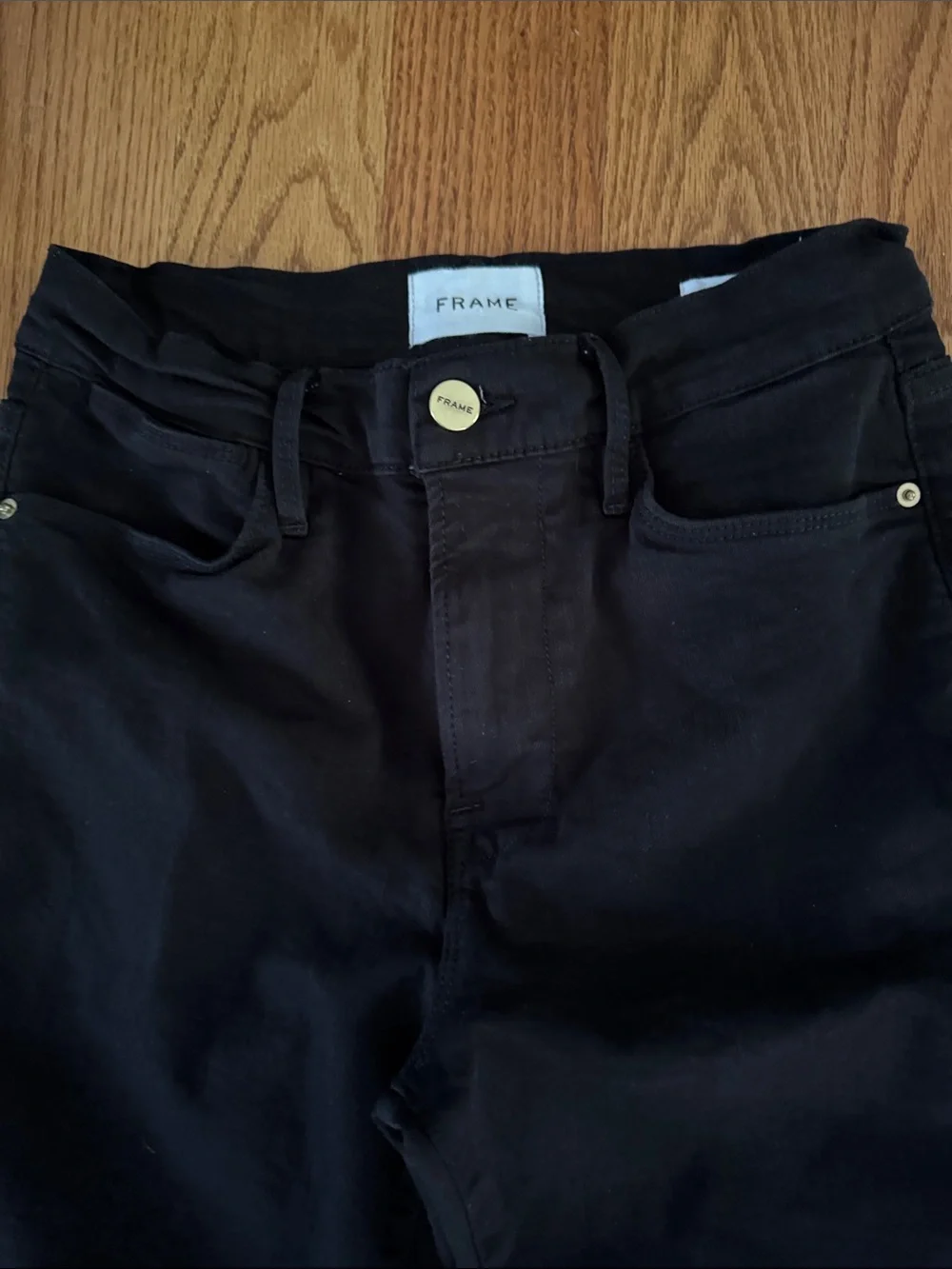 Frame Denim Black Straight Leg Jeans